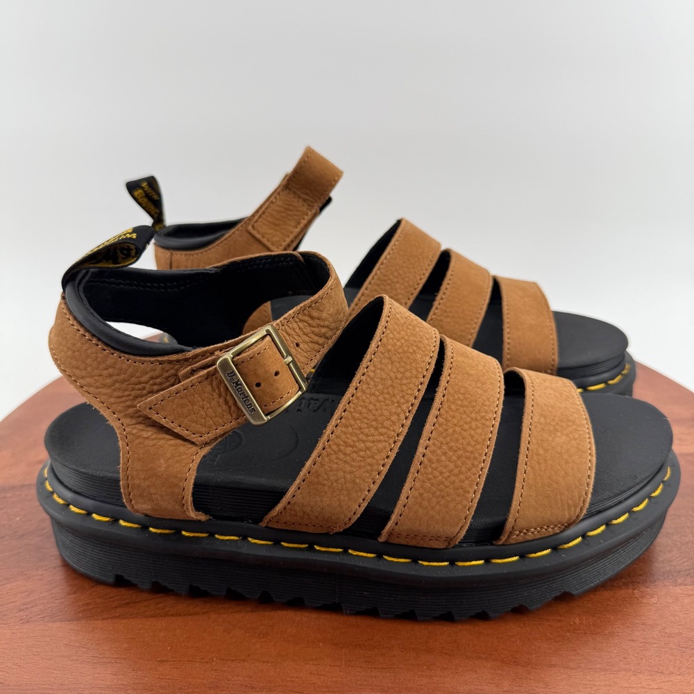 Dr. Martens Blaire Sandals Desert Brown Tumbled Nubuck BOHO Platform Women 10